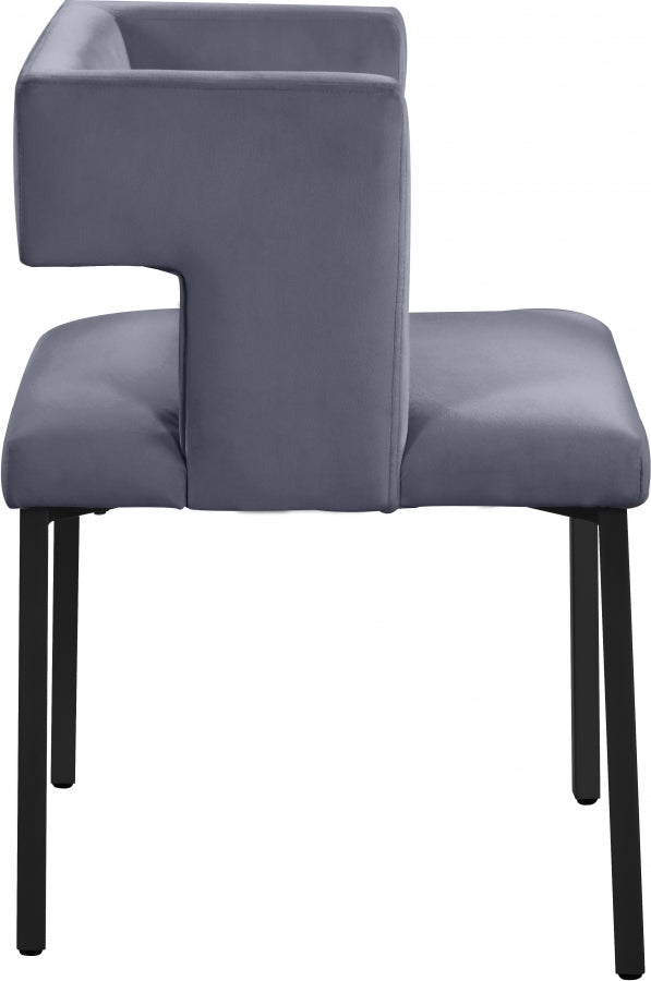Chaise de salle à manger en velours Caleb
