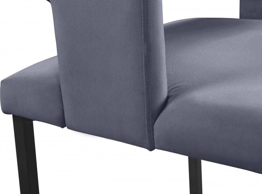 Chaise de salle à manger en velours Caleb