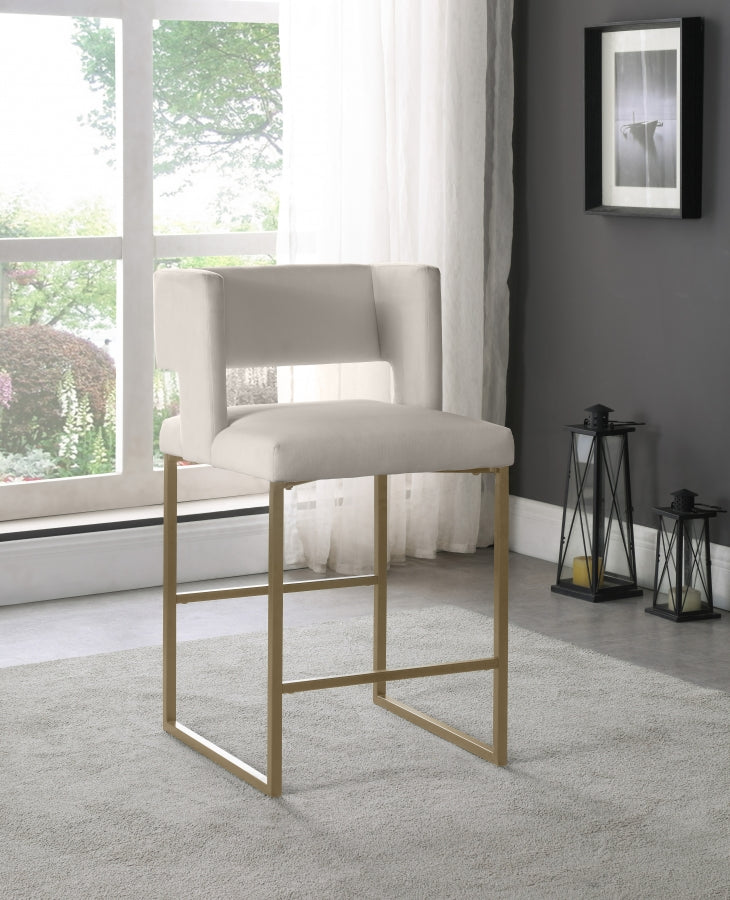 Tabouret de comptoir en velours Caleb