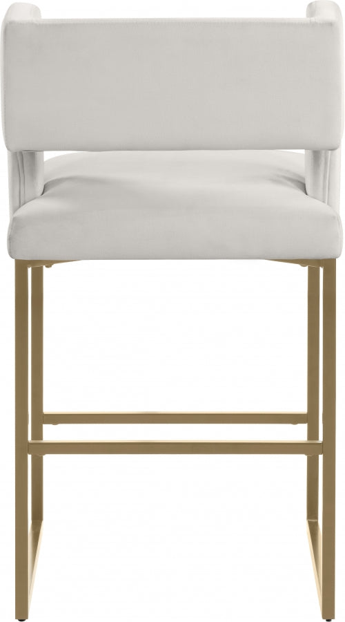 Tabouret de comptoir en velours Caleb