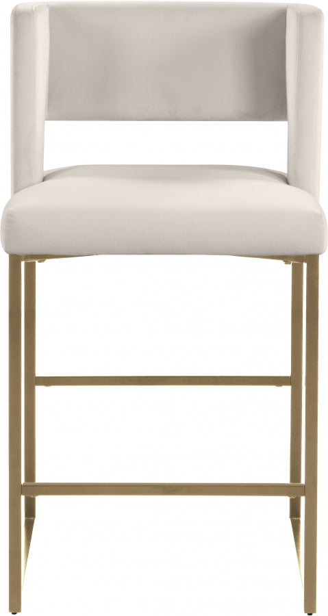 Tabouret de comptoir en velours Caleb