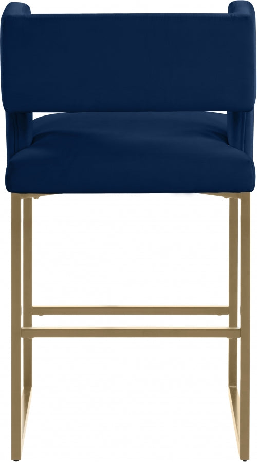 Tabouret de comptoir en velours Caleb