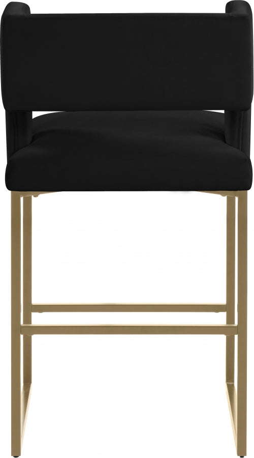 Tabouret de comptoir en velours Caleb