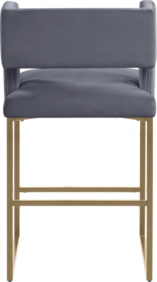 Tabouret de comptoir en velours Caleb