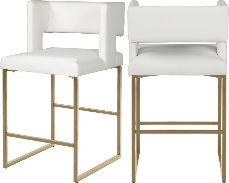 Tabouret de comptoir en similicuir Caleb