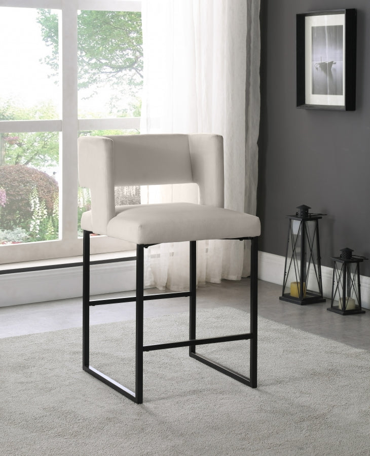 Tabouret de comptoir en velours Caleb