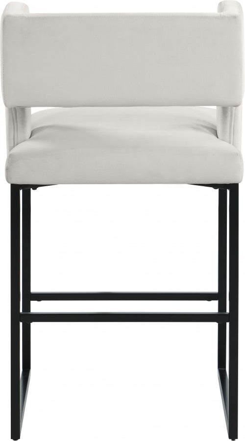 Tabouret de comptoir en velours Caleb