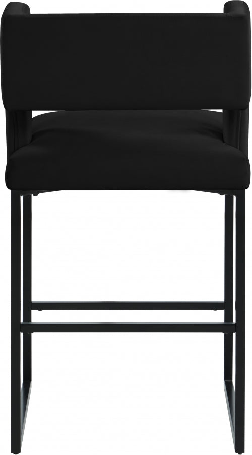 Tabouret de comptoir en velours Caleb