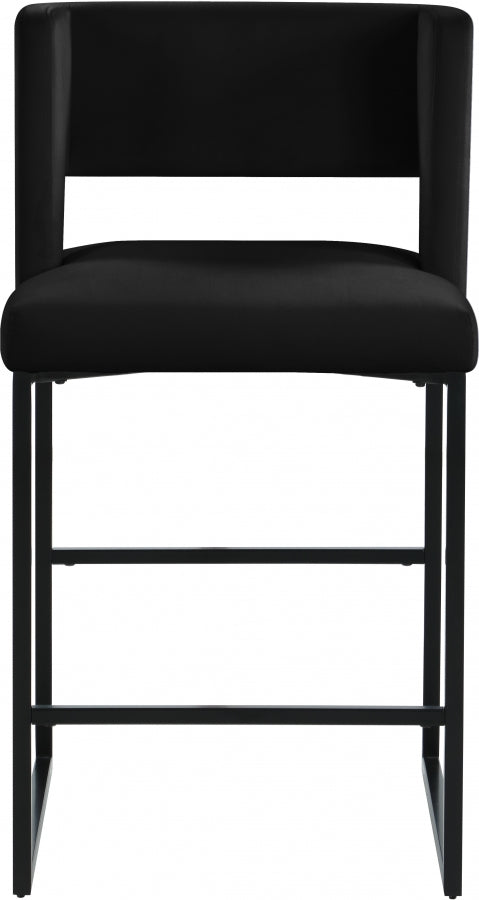 Tabouret de comptoir en velours Caleb