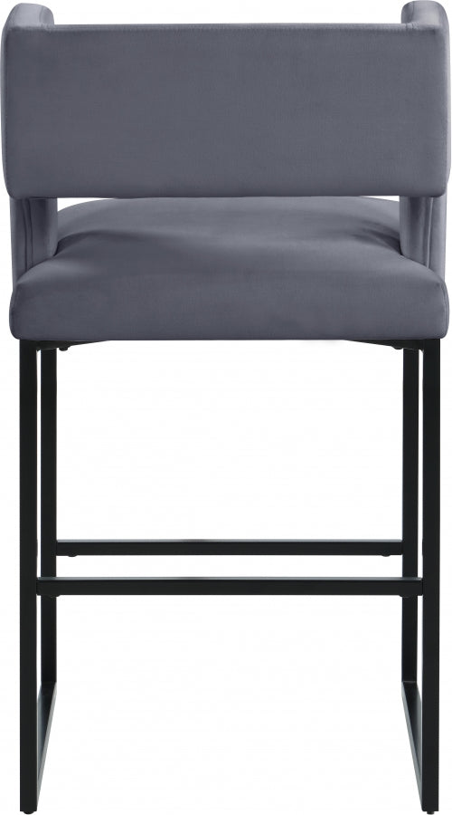 Tabouret de comptoir en velours Caleb