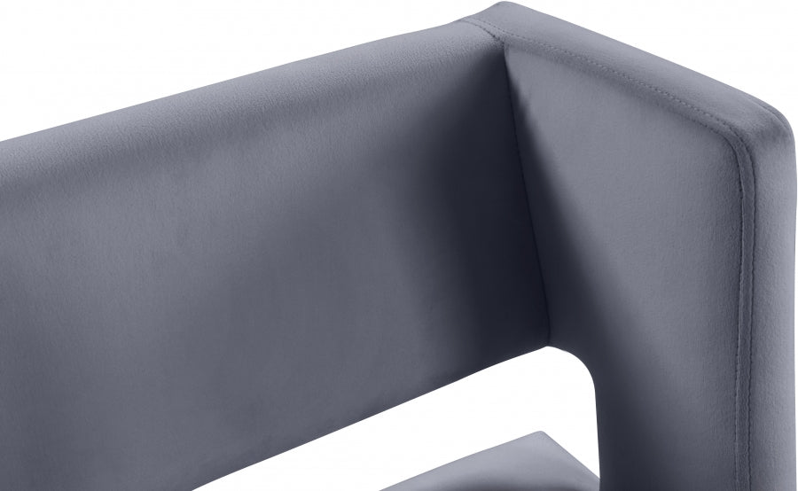 Tabouret de comptoir en velours Caleb