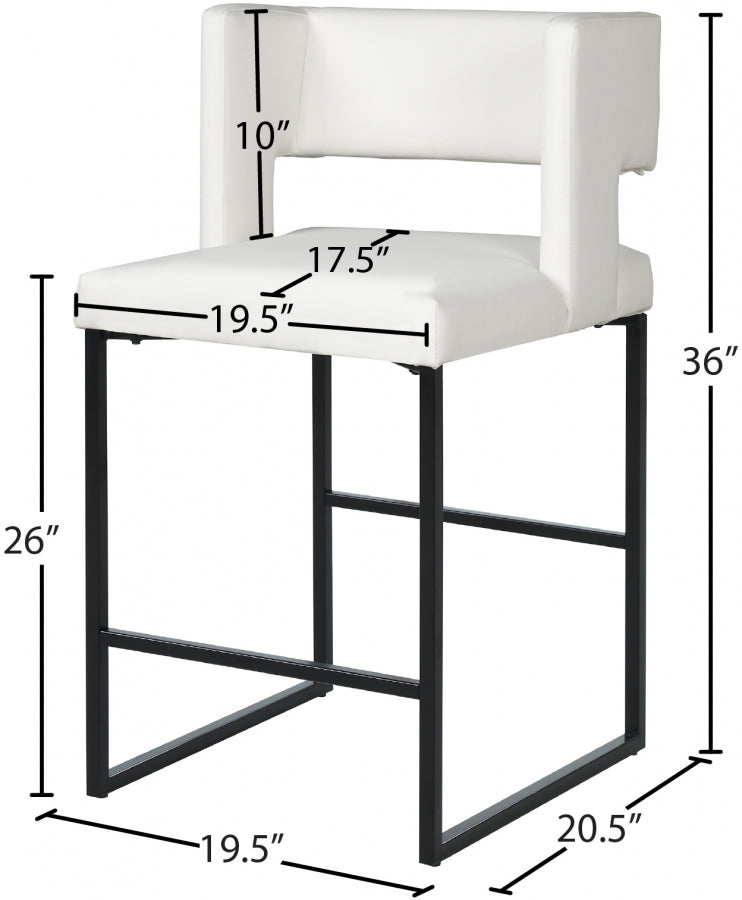 Tabouret de comptoir en similicuir Caleb