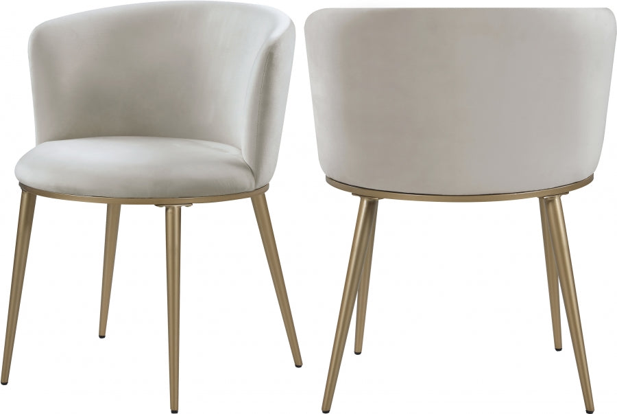 Chaise de salle à manger en velours Skylar