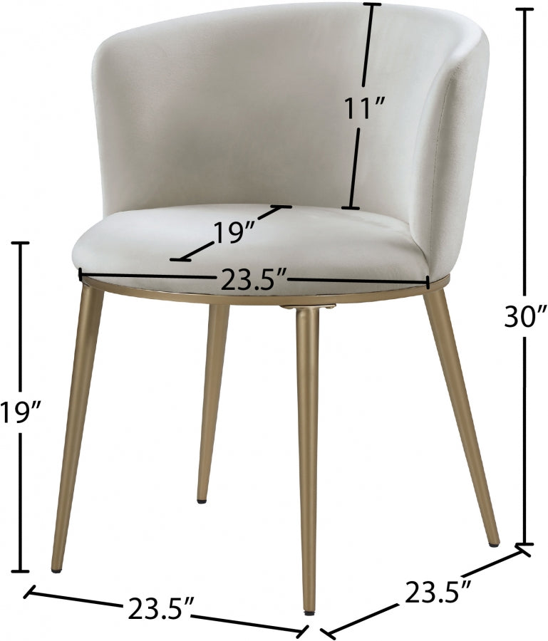 Chaise de salle à manger en velours Skylar