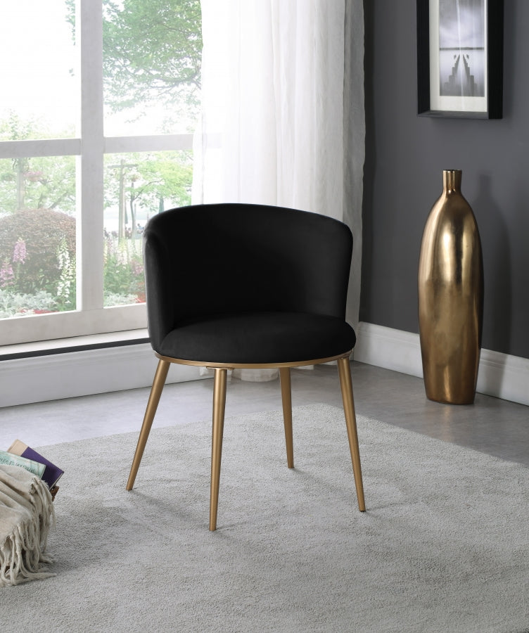 Chaise de salle à manger en velours Skylar