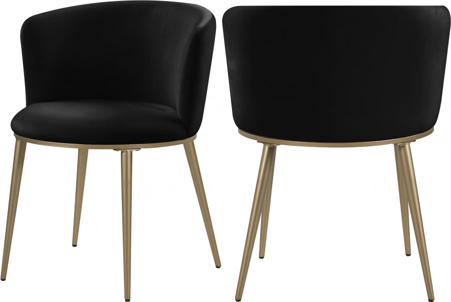 Chaise de salle à manger en velours Skylar