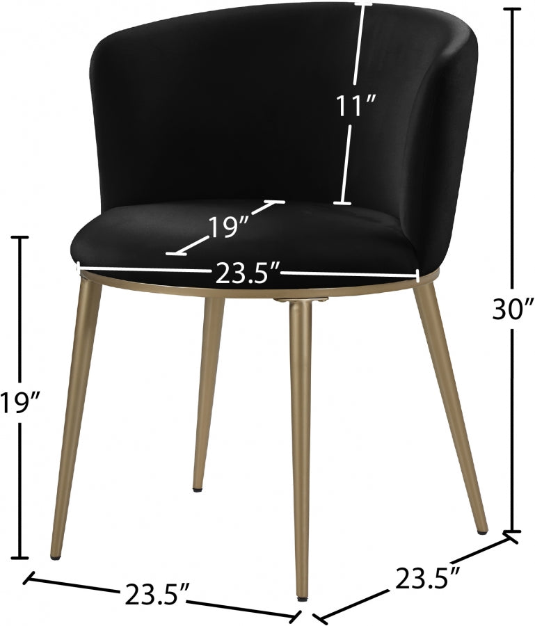 Chaise de salle à manger en velours Skylar