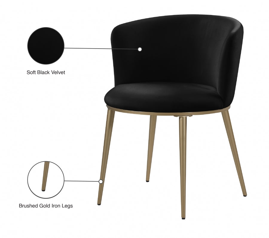 Chaise de salle à manger en velours Skylar