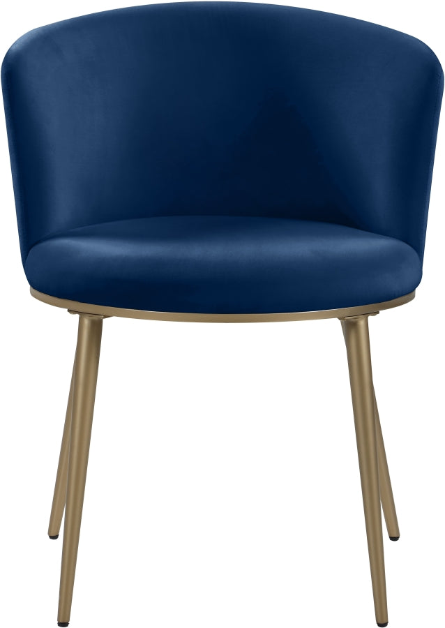 Chaise de salle à manger en velours Skylar