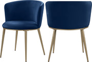 Chaise de salle à manger en velours Skylar