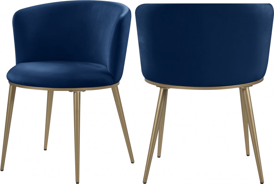 Chaise de salle à manger en velours Skylar