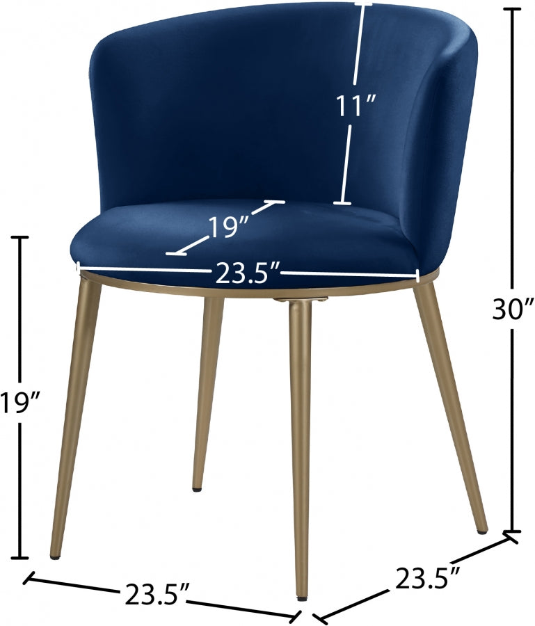 Chaise de salle à manger en velours Skylar