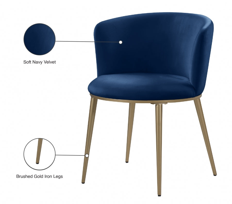 Chaise de salle à manger en velours Skylar