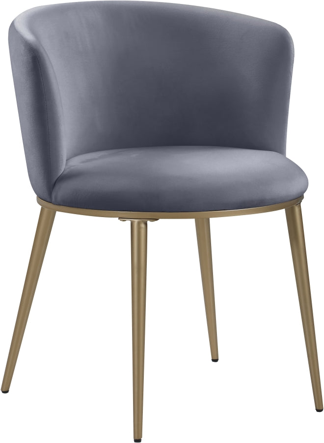 Chaise de salle à manger en velours Skylar