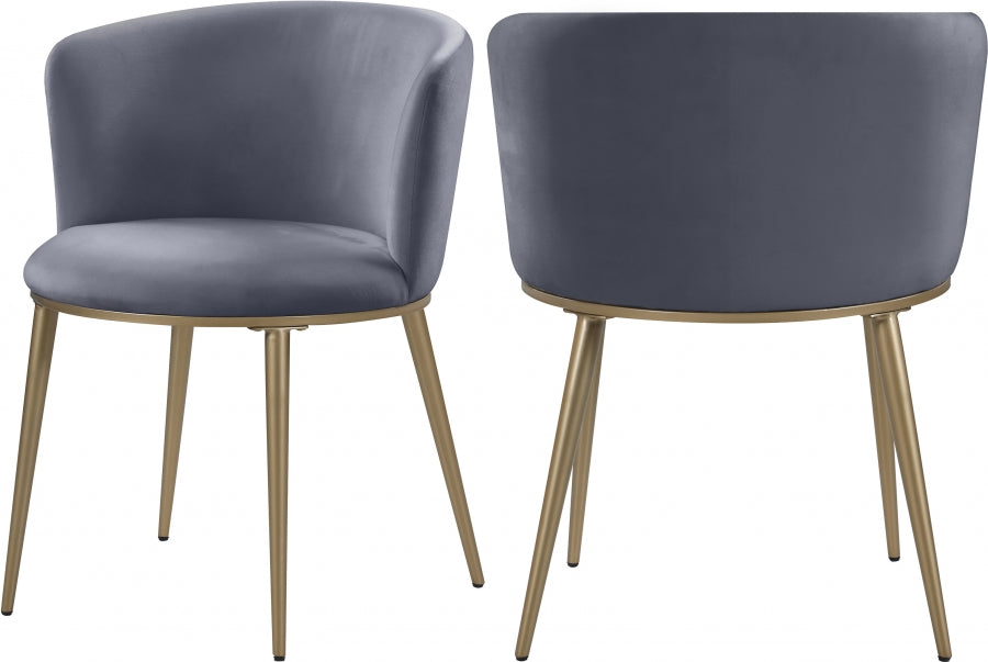 Chaise de salle à manger en velours Skylar