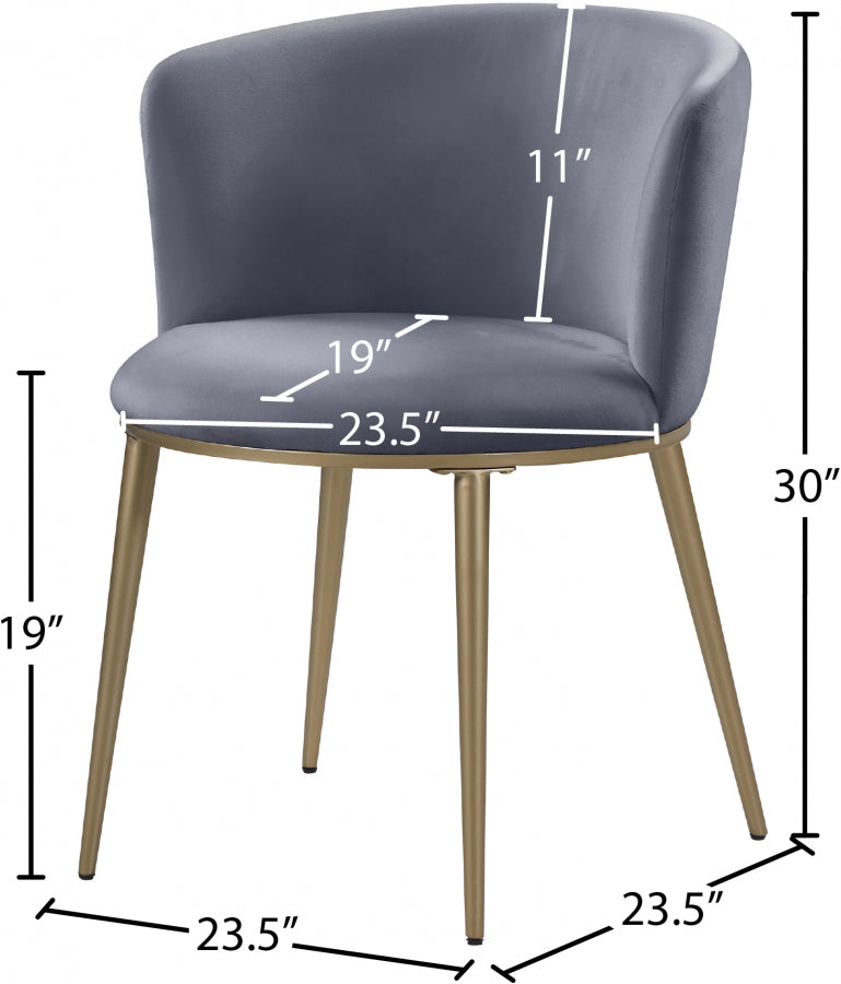 Chaise de salle à manger en velours Skylar