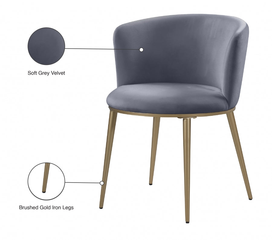 Chaise de salle à manger en velours Skylar