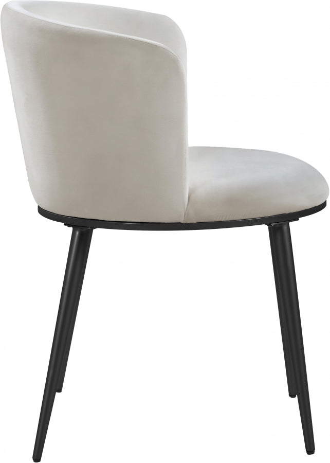 Chaise de salle à manger en velours Skylar