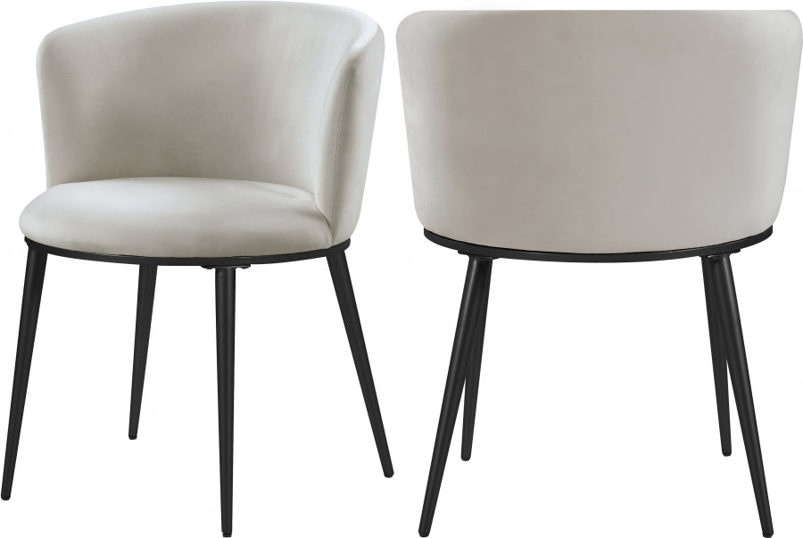 Chaise de salle à manger en velours Skylar