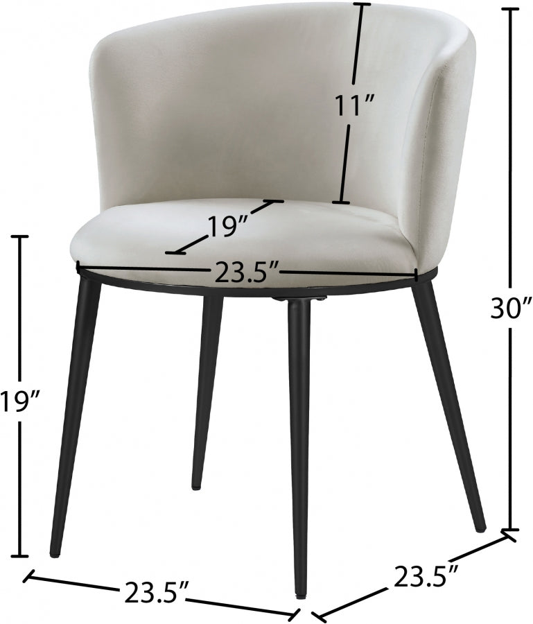 Chaise de salle à manger en velours Skylar