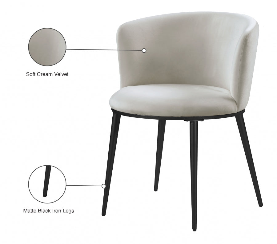 Chaise de salle à manger en velours Skylar