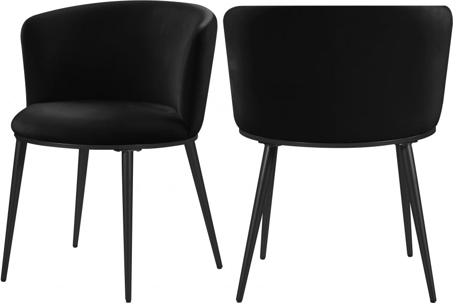 Chaise de salle à manger en velours Skylar