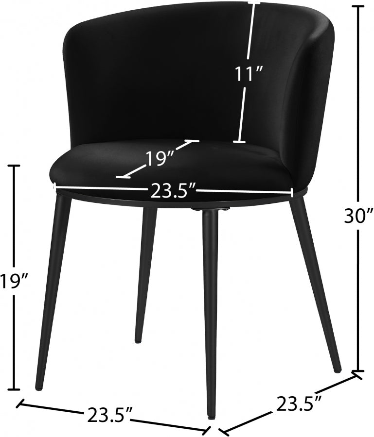 Chaise de salle à manger en velours Skylar