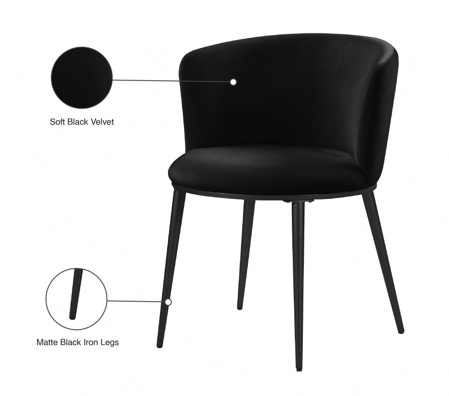 Chaise de salle à manger en velours Skylar