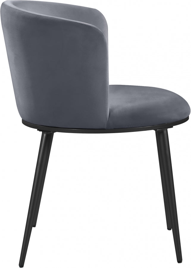 Chaise de salle à manger en velours Skylar