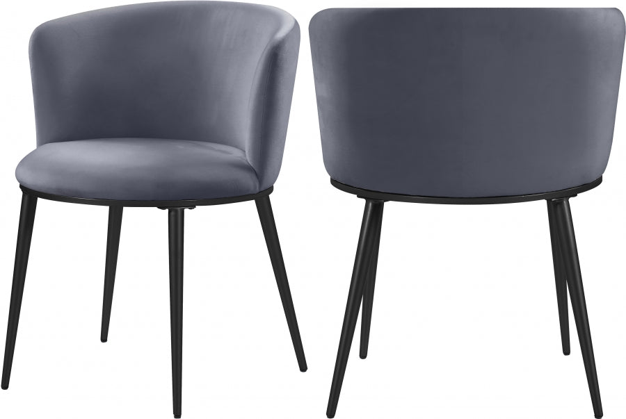 Chaise de salle à manger en velours Skylar