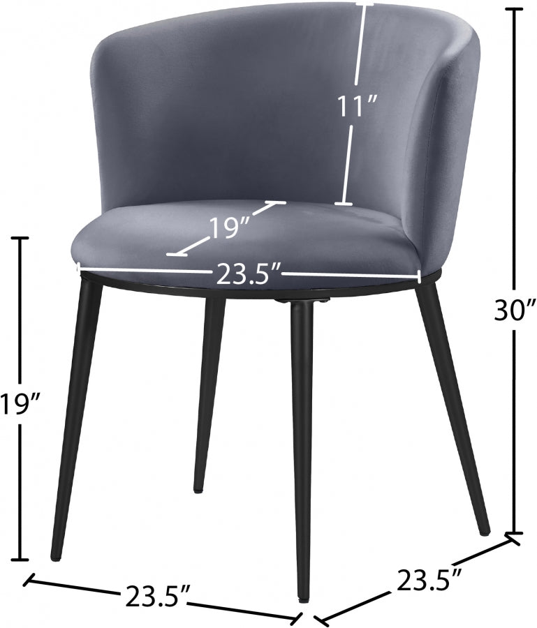 Chaise de salle à manger en velours Skylar