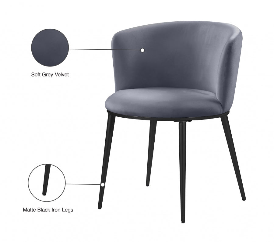 Chaise de salle à manger en velours Skylar