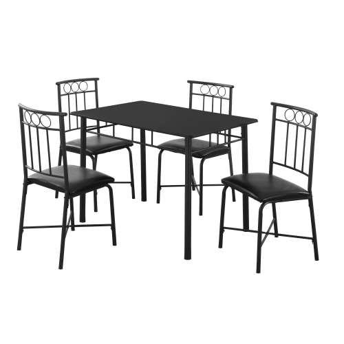 ENSEMBLE DE REPAS - ENSEMBLE 5PCS / METAL NOIR ET PLATEAU 