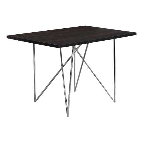 TABLE A MANGER - 32"X 48" / ESPRESSO / METAL CHROME 