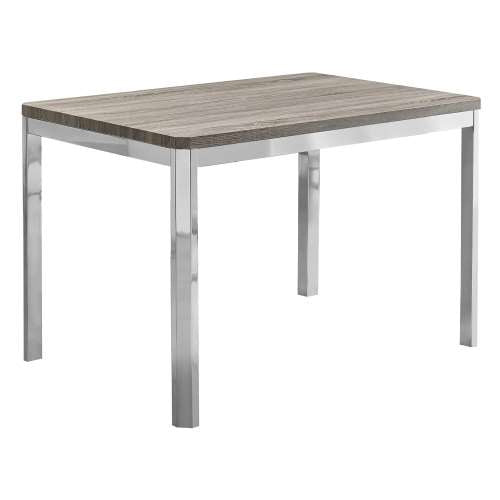 TABLE A MANGER - 32"X 48" / FONCE TAUPE / METAL CHROME 