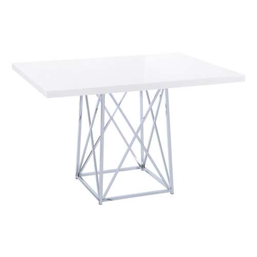 TABLE A MANGER - 36"X 48" / BLANC BRILLANT / METAL CHROME 