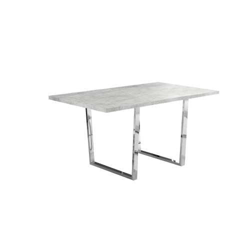 TABLE A MANGER - 36"X 60" / CIMENT GRIS / METAL CHROME 