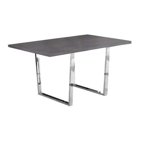 TABLE A MANGER - 36"X 60" / GRIS / METAL CHROME 