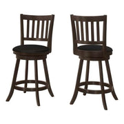 TABOURET DE BAR - 2PCS / 39"H / ESPRESSO / HAUTEUR COMPTOIR PIVOTANT