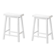 TABOURET DE BAR - 2PCS / 24"H / SIÈGE DE SELLE BLANC